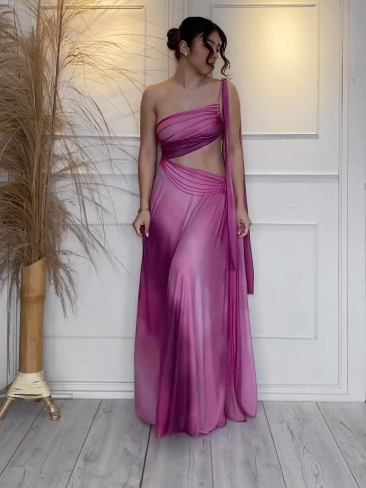 Maxikleid mit Farbverlauf und Cut-Out