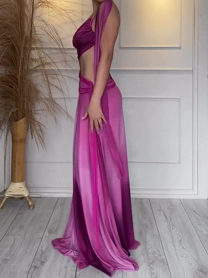 Maxikleid mit Farbverlauf und Cut-Out