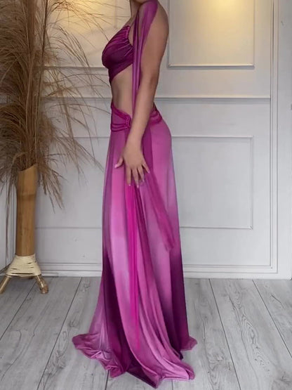 Maxikleid mit Farbverlauf und Cut-Out