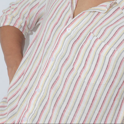 White, Red & Yellow Remi Cotton Check Full Sleeve Shirt – Kairo