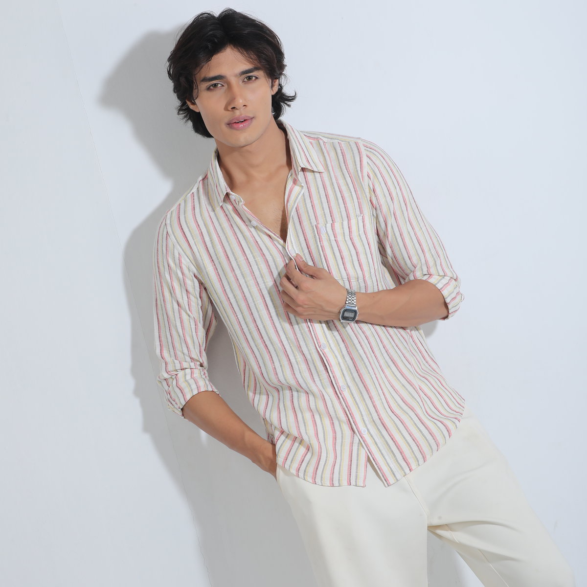 White, Red & Yellow Remi Cotton Check Full Sleeve Shirt – Kairo