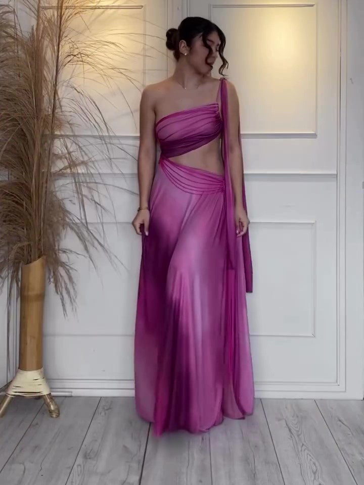 Maxikleid mit Farbverlauf und Cut-Out