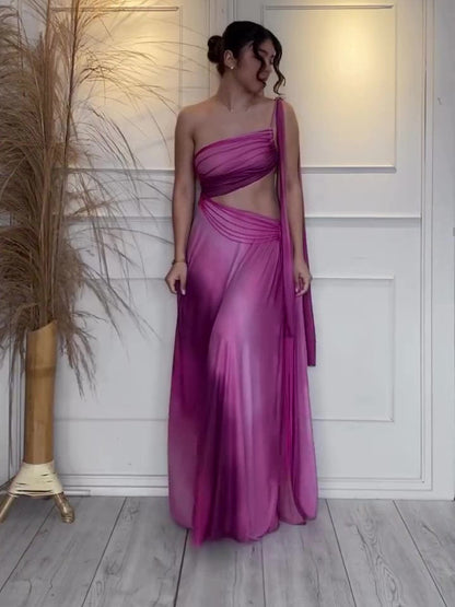 Maxikleid mit Farbverlauf und Cut-Out