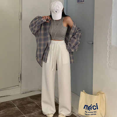 Versatile Plaid Shirt for Women – Loose Fit with Notched Collar for a Casual Style
