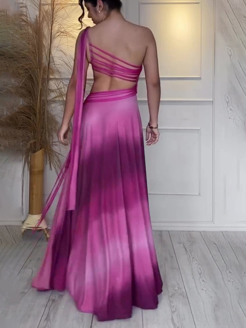 Maxikleid mit Farbverlauf und Cut-Out