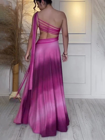 Maxikleid mit Farbverlauf und Cut-Out